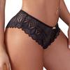 Plus Size Women's Back Hollow Lace Panties Sexy Breathable Briefs Shaped Like Peacock Feather Underwear