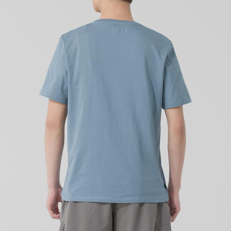 Timberland T-Shirts Men's Blue Crew Neck Moderate Straight Fit A6BBZ-758
