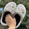 Fashion 14pcs DIY Shoes Charms Shining Rhinestone Chain Accessories For Clogs Slippers