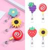 Accessories Retractable Fruit Badge Holder Cartoon Silicone Badge Reel ID Badge Card Clips Colorful