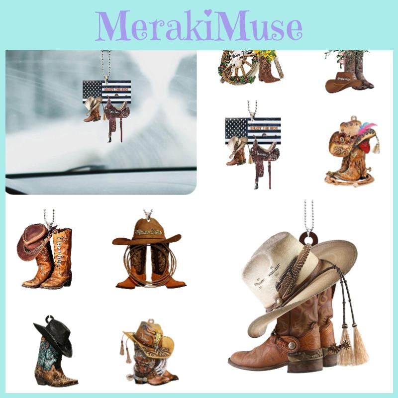 Новинка Персонализированное декоративное акриловое подвесное украшение в виде ковбойского сапога для автомобиля, брелок-подвеска для седла, винтажный стиль