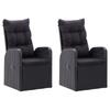 Day & Night - Day & Night Garden Lounge Chairs & Cushions 2 Pcs Black PE Rattan