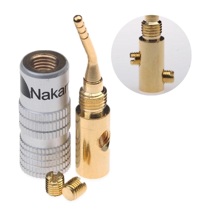 4Pcs/Set Audio Jack Plug 2mm Gold-Plated Banana Plugs Video Speaker Plug Adapter Easy to Install