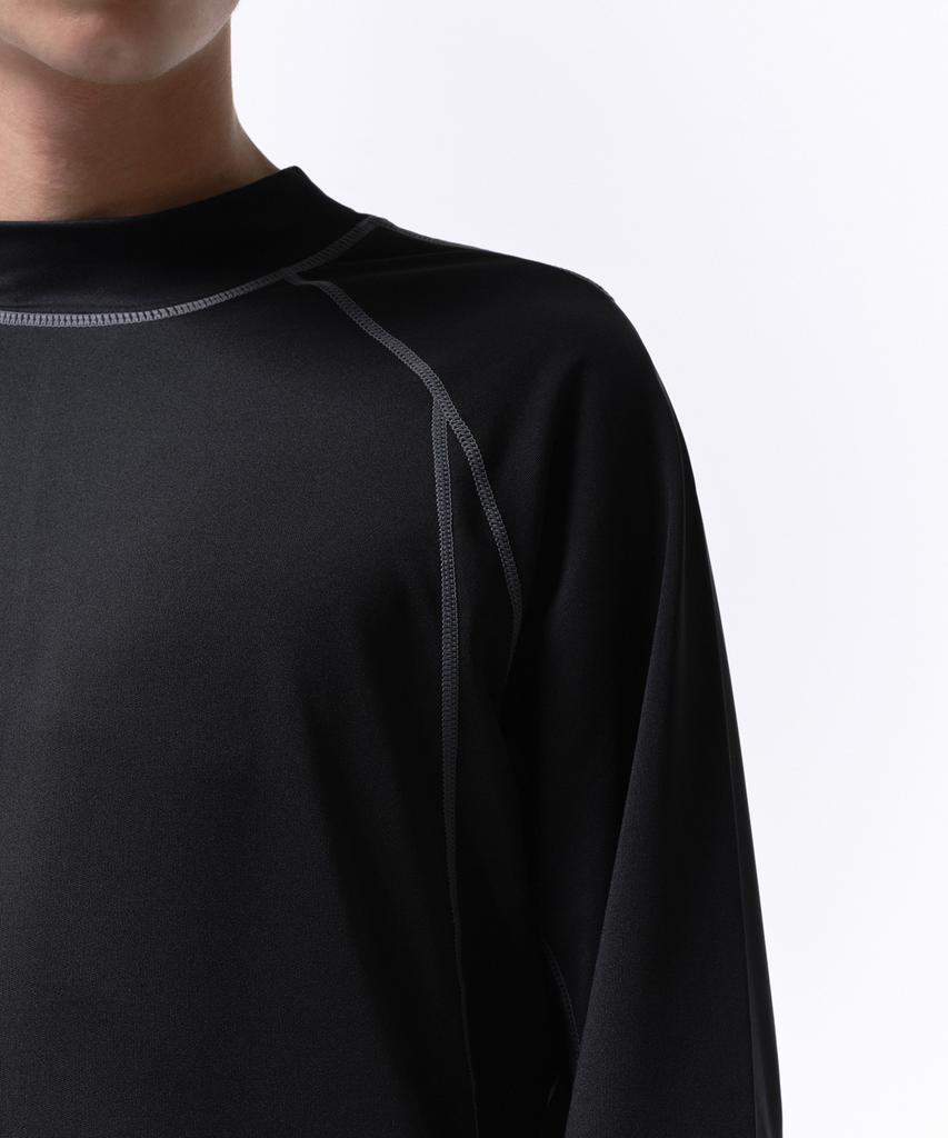 MUSINSA STANDARD [City Leisure] Structured Mock Neck Long Sleeve T-Shirt [Black]