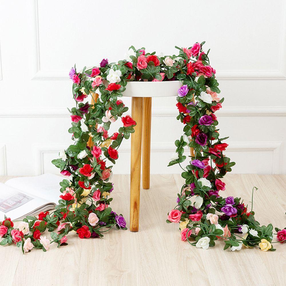 Rose Garland Wedding Decor Artificial Rose Flowers Garden Arch Fake Plant Vines Flowers Garland