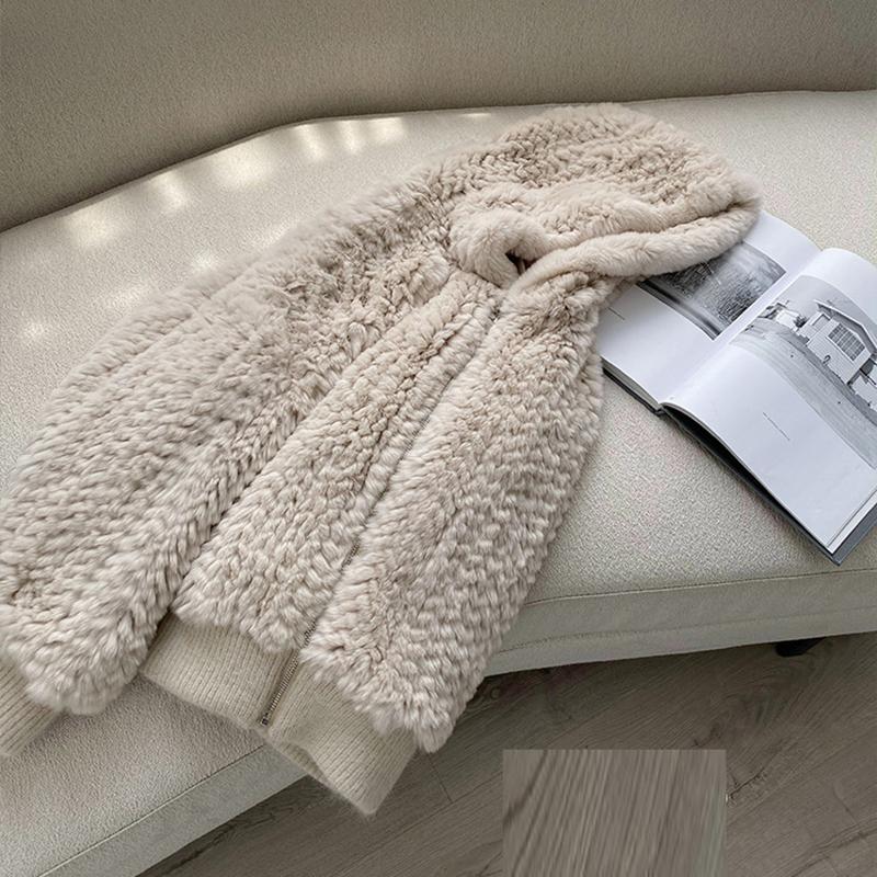 Пальто из искусственного меха, женская белая толстовка из искусственного кроличьего меха, новая зимняя флисовая теплая длинная пушистая куртка Тедди высокого качества, пальто