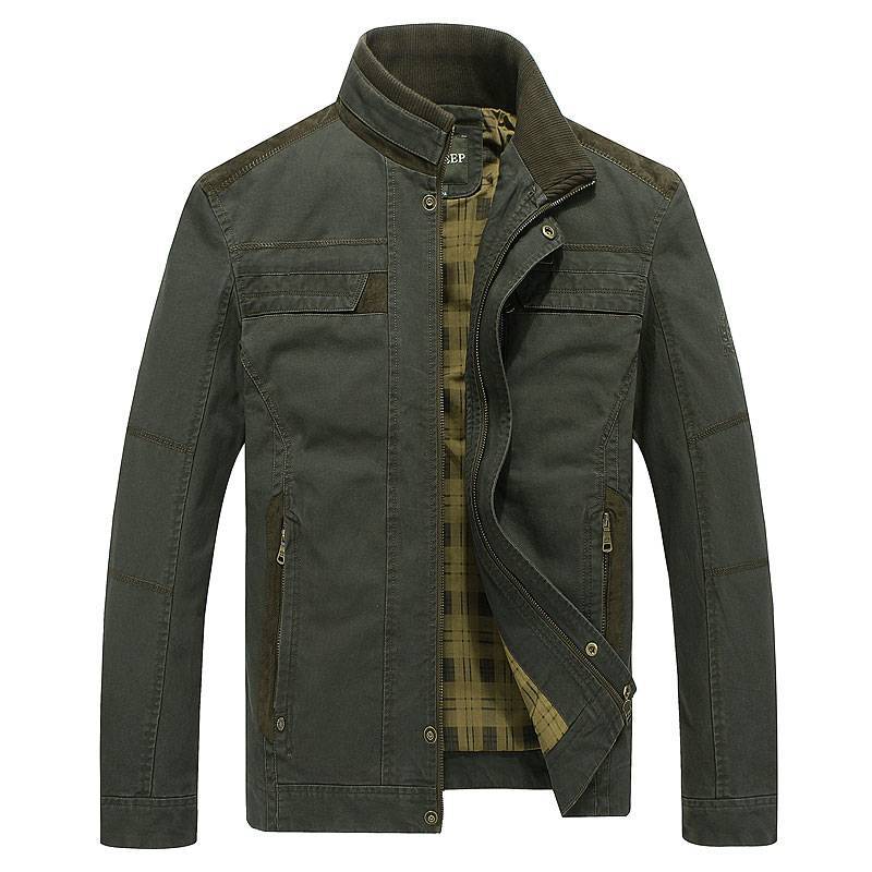 Осенняя новая мужская повседневная куртка с воротником-стойкой