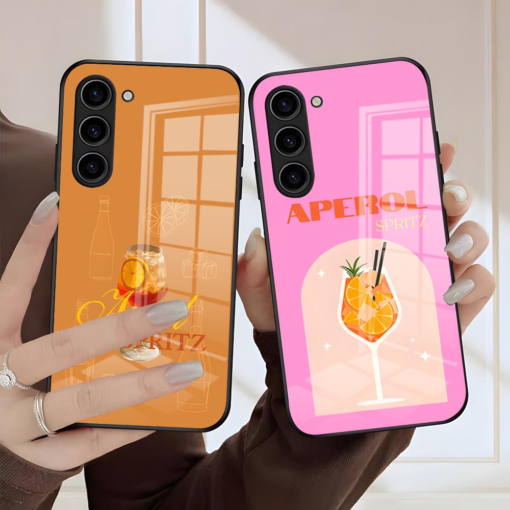 Чехол для телефона A-Aperol S-Spritz для Samsung S26 S25 Edge S24 S23 S22 S21 S20 Ultra Plus FE Стеклянная крышка