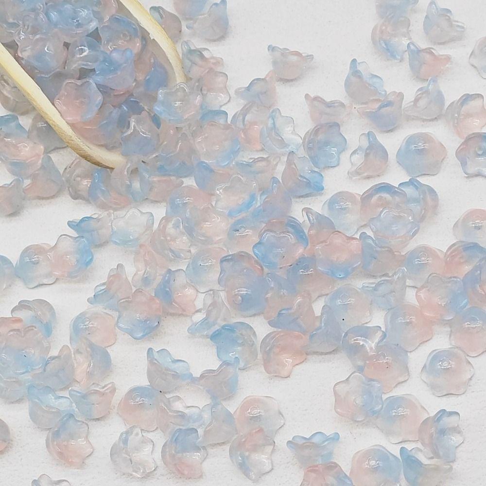 50 шт./набор Аксессуары Колокольчик Стеклянные бусины Стеклянные бусины Форма цветка-трубы Стеклянные бусины Женщины