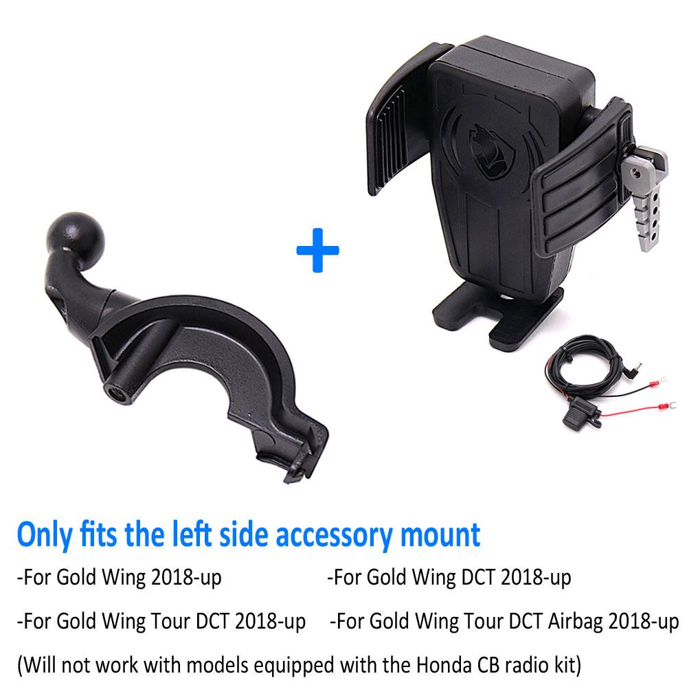Gold Wing Motorcycle Wireless Charging GPS Phone Holder Navigation Bracket For HONDA GoldWing GL 1800 F6B GL1800 DCT 2018 - 2021