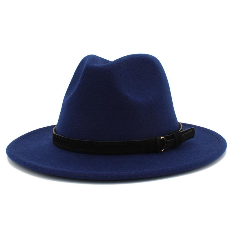 Unisex British Classic Large Brim Fedora Lightweight Hat For Autumn Winter