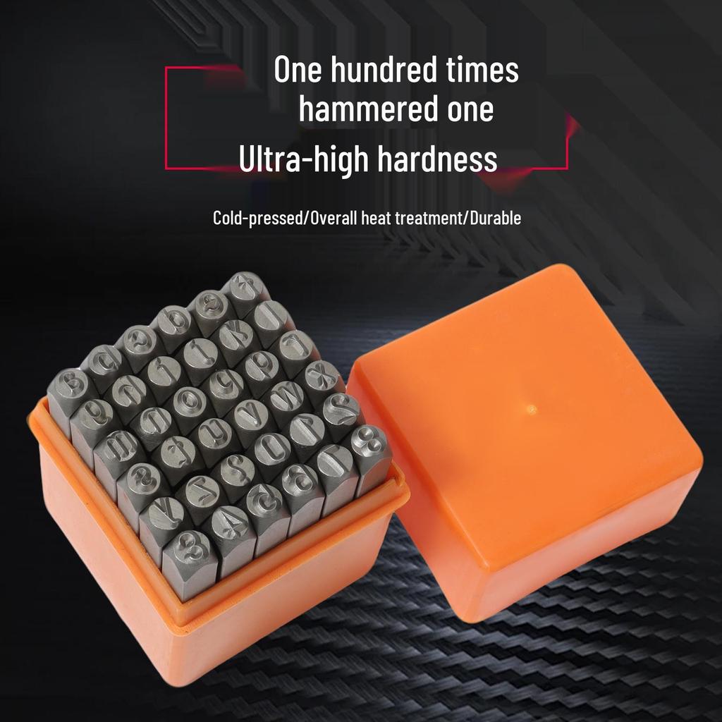 Набор из 36 штампов из стали строчными буквами для самостоятельного изготовления изделий из кожи и тиснения колец