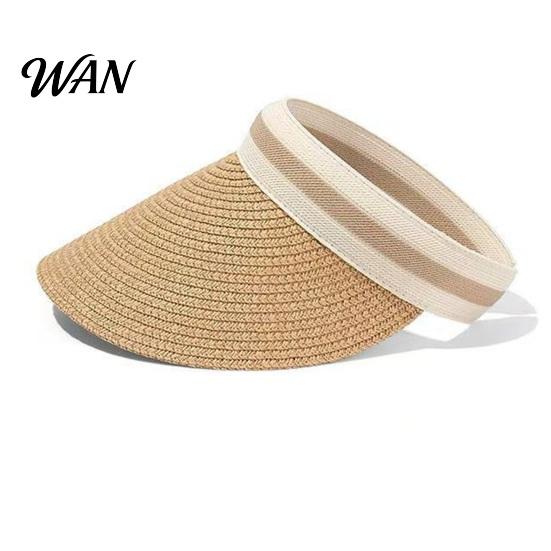 Straw Sun Hat Summer Foldable Hat, Breathable Braided Portable UV Protection for Beach Travel Hiking Headwear