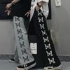 Брюки женские с принтом бабочки шикарные брюки унисекс для пар Harajuku свободная повседневная уличная одежда хип-хоп Ins ретро