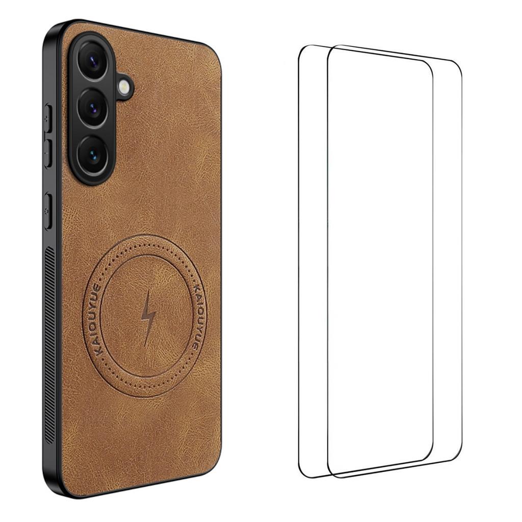 For Samsung Galaxy A17 4G/Galaxy A17 5G Magnetic Case WANLONFENG SD Series PC TPU Phone Cover with 2Pcs Screen Film