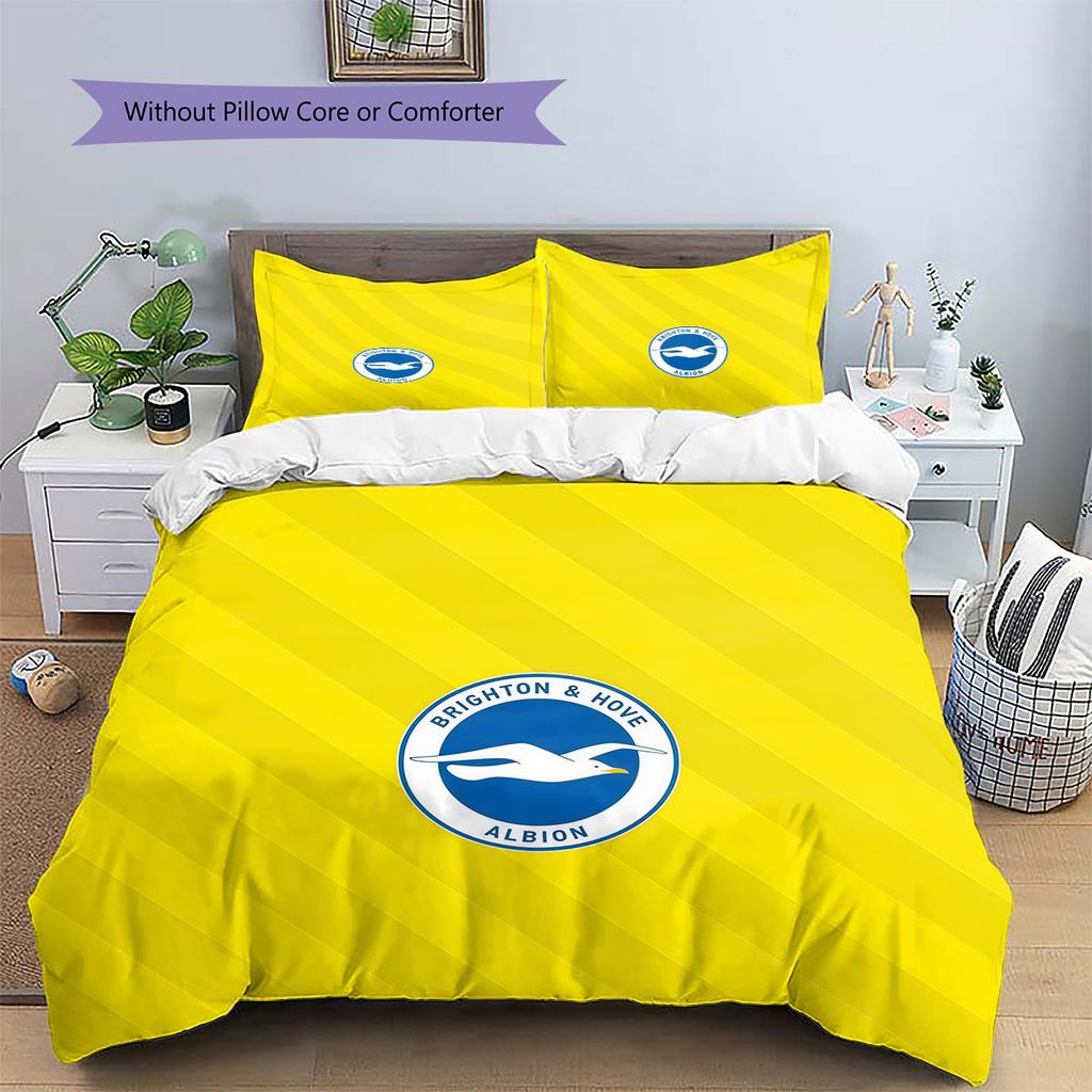 Brighton & Hove Albion Pattern Bedding Quilt Set Home Decoration Gift (1 * duvet cover + 2 * pillowcase without core)