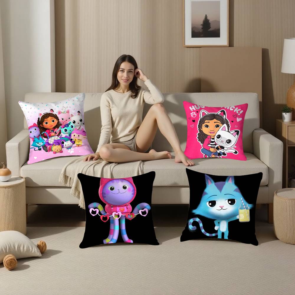 Мультяшная наволочка для подушки Gabbys Mercat Cat из плюшевой ткани, мягкая наволочка с двусторонним принтом, чехол для подушки, бытовые подарки