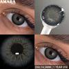 AMARA 1 пара цветных контактных линз годового использования, естественные линзы для карих глаз, серые контактные линзы с синими линзами, зеленые линзы для глаз