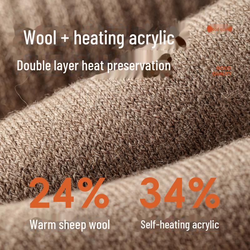 Men's Black Winter Wool-Acrylic Socks: Warm, Deodorizing, Antibacterial, All-Match.