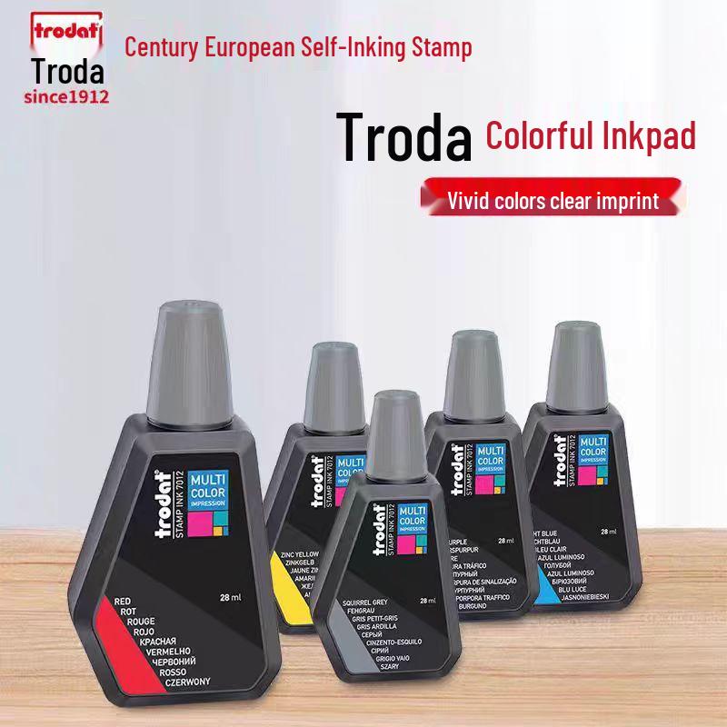 Trodat 7011 Quick-Dry Red & Black Self-Inking Stamp Ink for Official Seals