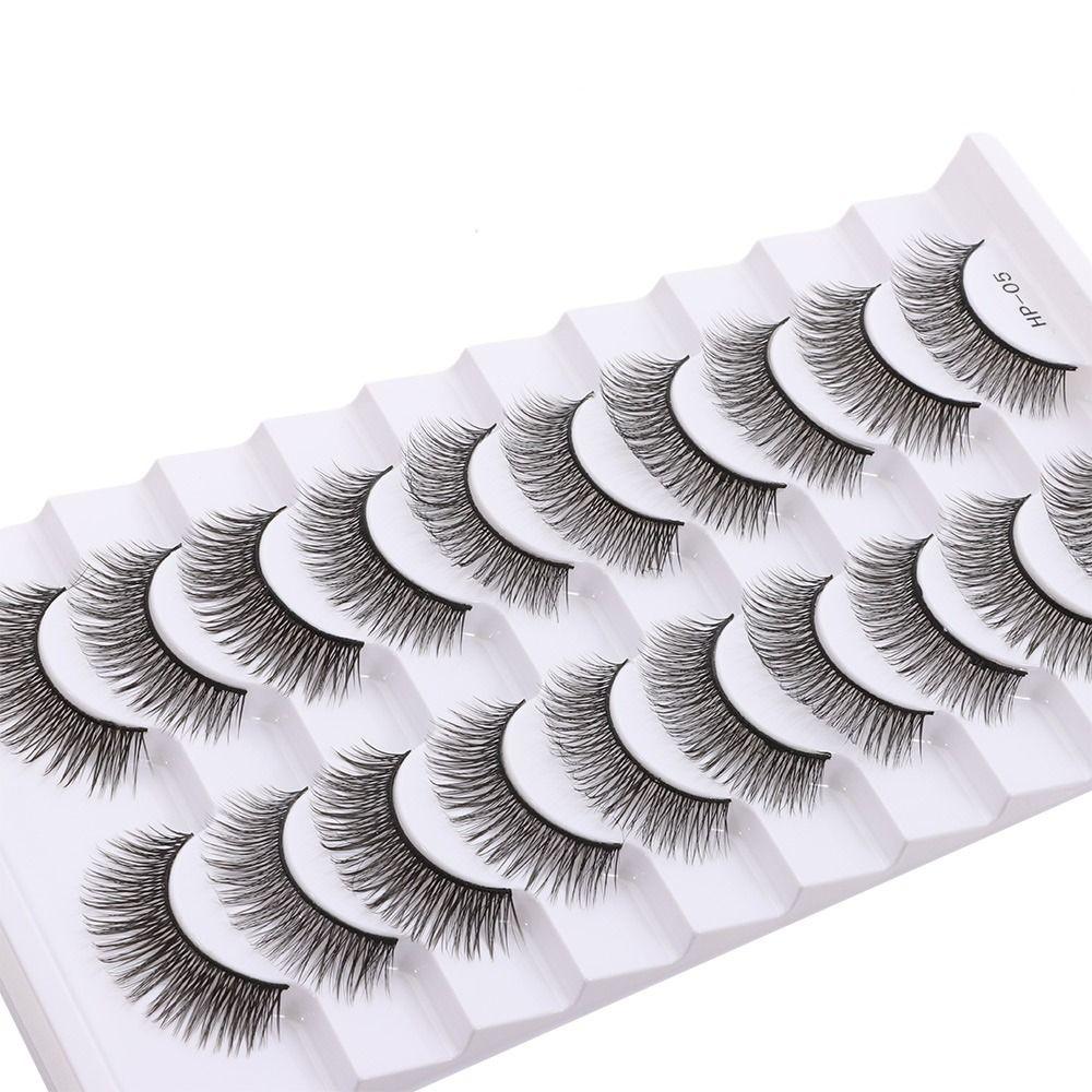 10 Pairs Natural Long False Eyelashes Fluffy Manga Lashes Fake Lashes  Eye Makeup Tool