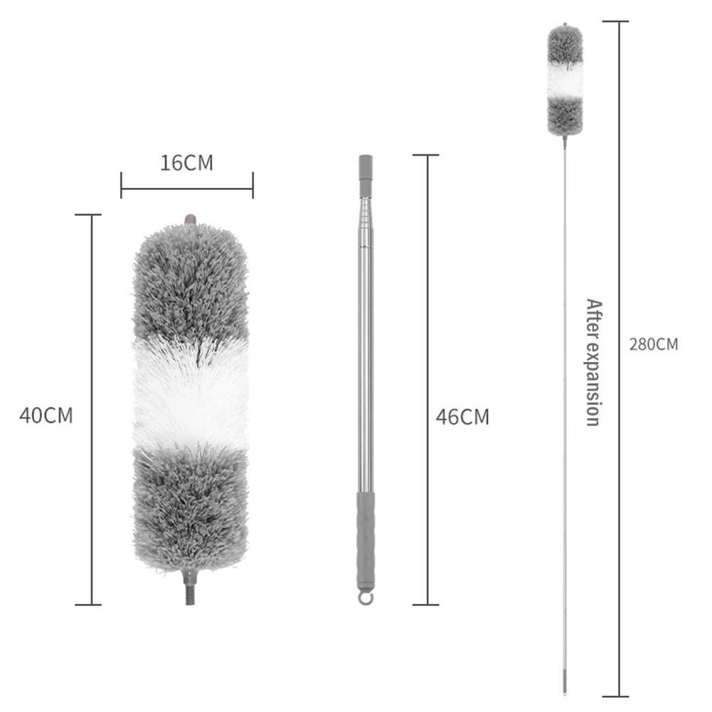 Телескопическая щетка для уборки пыли, удлиненная, длинная, щелевая, паутина, щетки из микрофибры, сгибаемая, бытовая, пылеуловитель