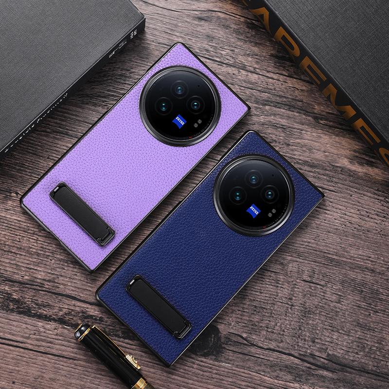 Для vivo X Fold3 Pro Чехол для мобильного телефона Противоударный PC+PU кожа Скрытая подставка Чехол