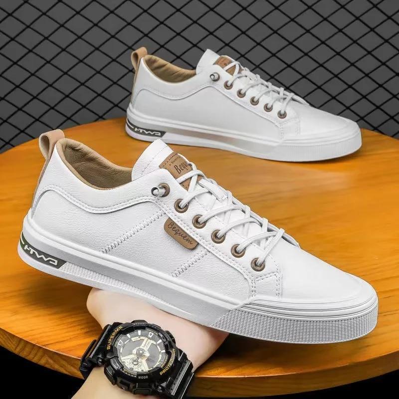 Spring Summer Fashion White Shoes Flat Men Footwear Cool Young Man Brand Street Style Male Shoes