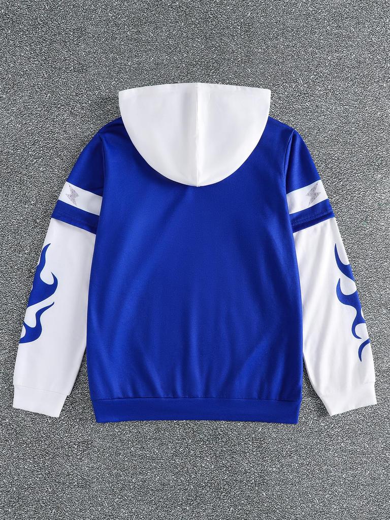 Boys' Casual Street-Style Long-Sleeve Sweatshirt – Classic "23" Print, Faux-Layered Design (Single Item) – Autumn/Winter Collection