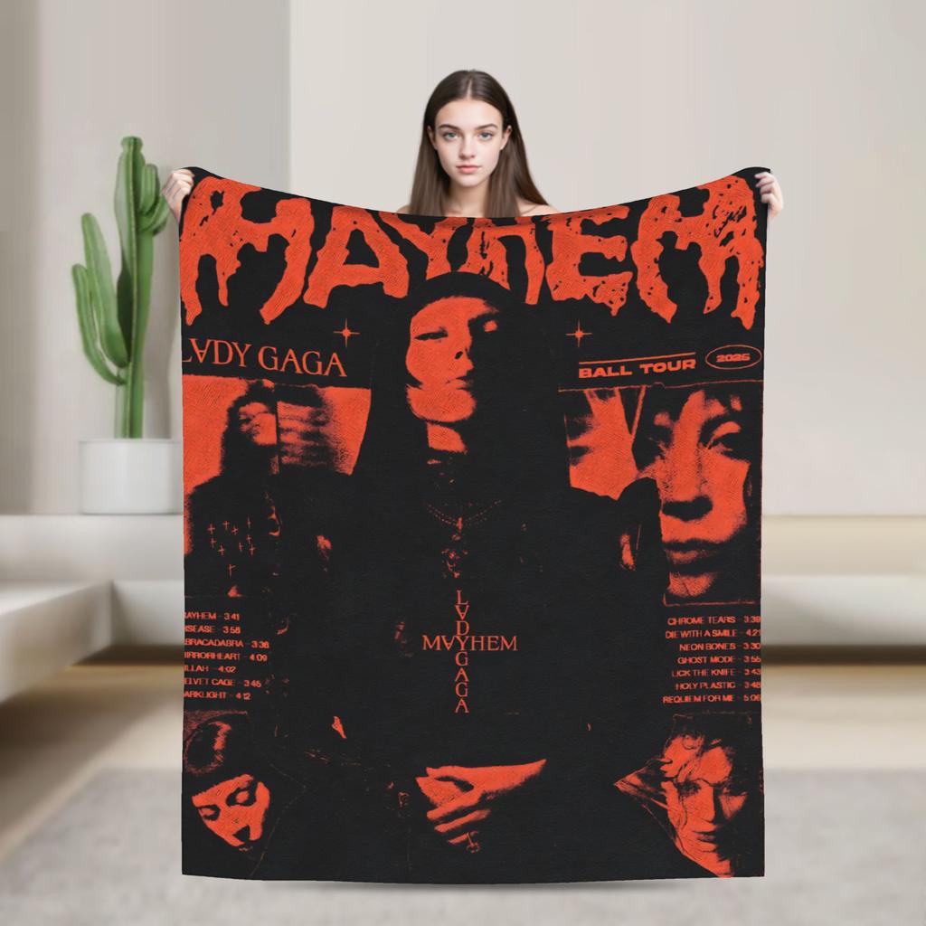 Lady Gaga Mayhem 2025 Album Blanket Super Soft Plush Bedding Throws For Couch Chair Travel Flannel Bedspread Bed Cover