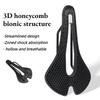 3D Printed Honeycomb Bike Saddle Ultralight Carbon Fiber Hollow Comfortable Breathable MTB Gravel Road Bicycle Cycling Seat