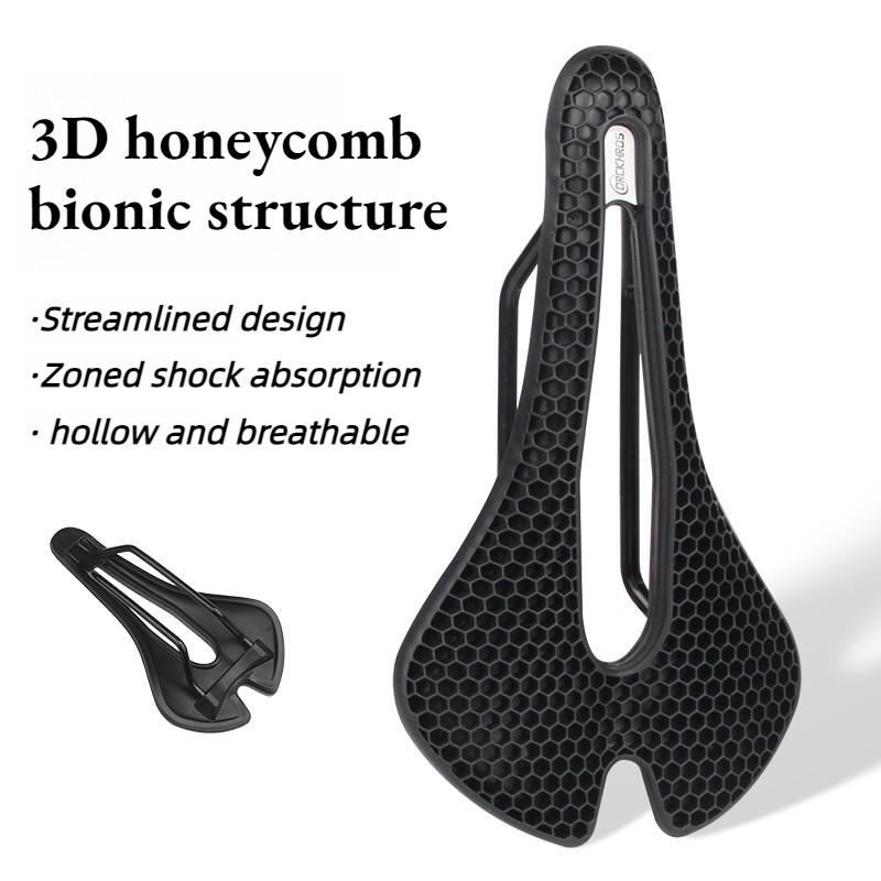 3D Printed Honeycomb Bike Saddle Ultralight Carbon Fiber Hollow Comfortable Breathable MTB Gravel Road Bicycle Cycling Seat