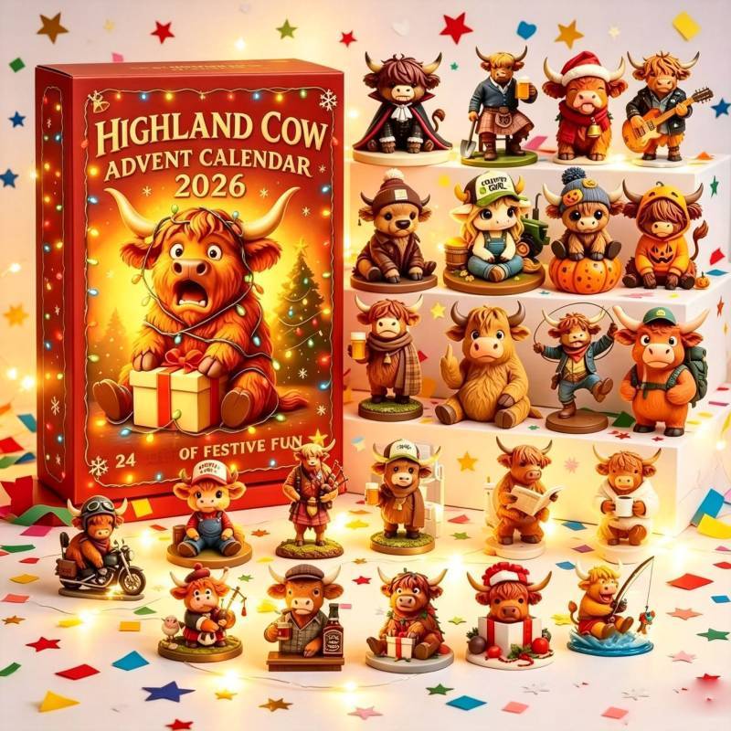Рождественский календарь-обратный отсчет с highland коровами и 3D елочными украшениями для праздничного подарка и развития мозга