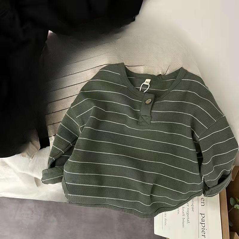 Весна Осень Новые Детские Повседневные Футболки Свободные Детские Полосатые Футболки Футболки Для Мальчиков Девочек Топы С Длинным Рукавом Детская Одежда