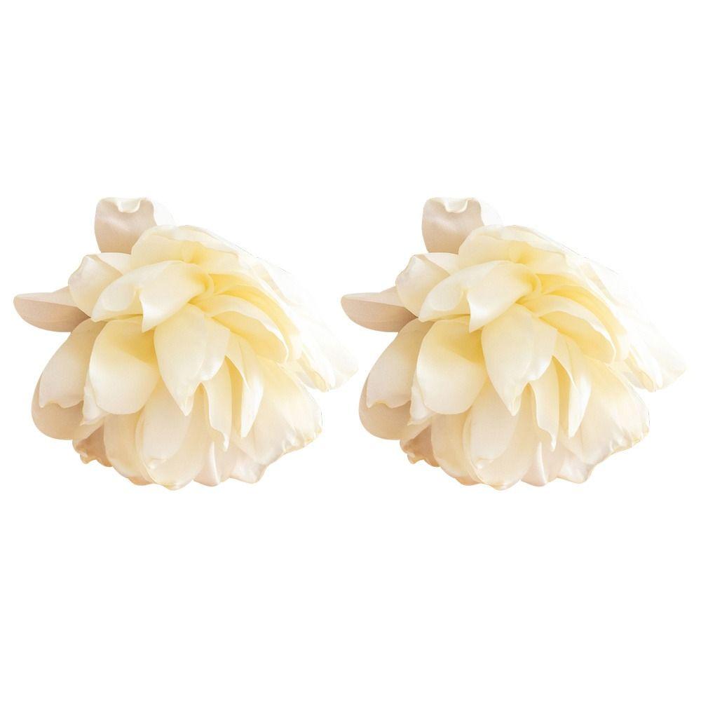 Fabric Big Flower Ear Stud Luxury Design Floral Eardrop Gifts Exaggerated Earrings Women Girls