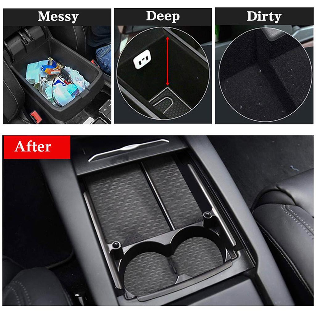 Ящик для хранения в центральной консоли автомобиля, подставка для подлокотника, органайзер для ящика Cubby Box с подстаканником, аксессуары для интерьера