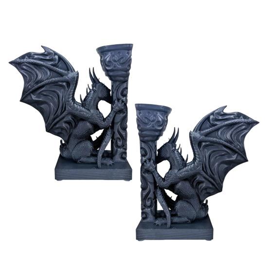 Готические подставки для книг в виде дракона, средневековые 3D-печатные подставки для книг в виде статуи дракона для домашнего офиса, книжных полок, декора гостиной