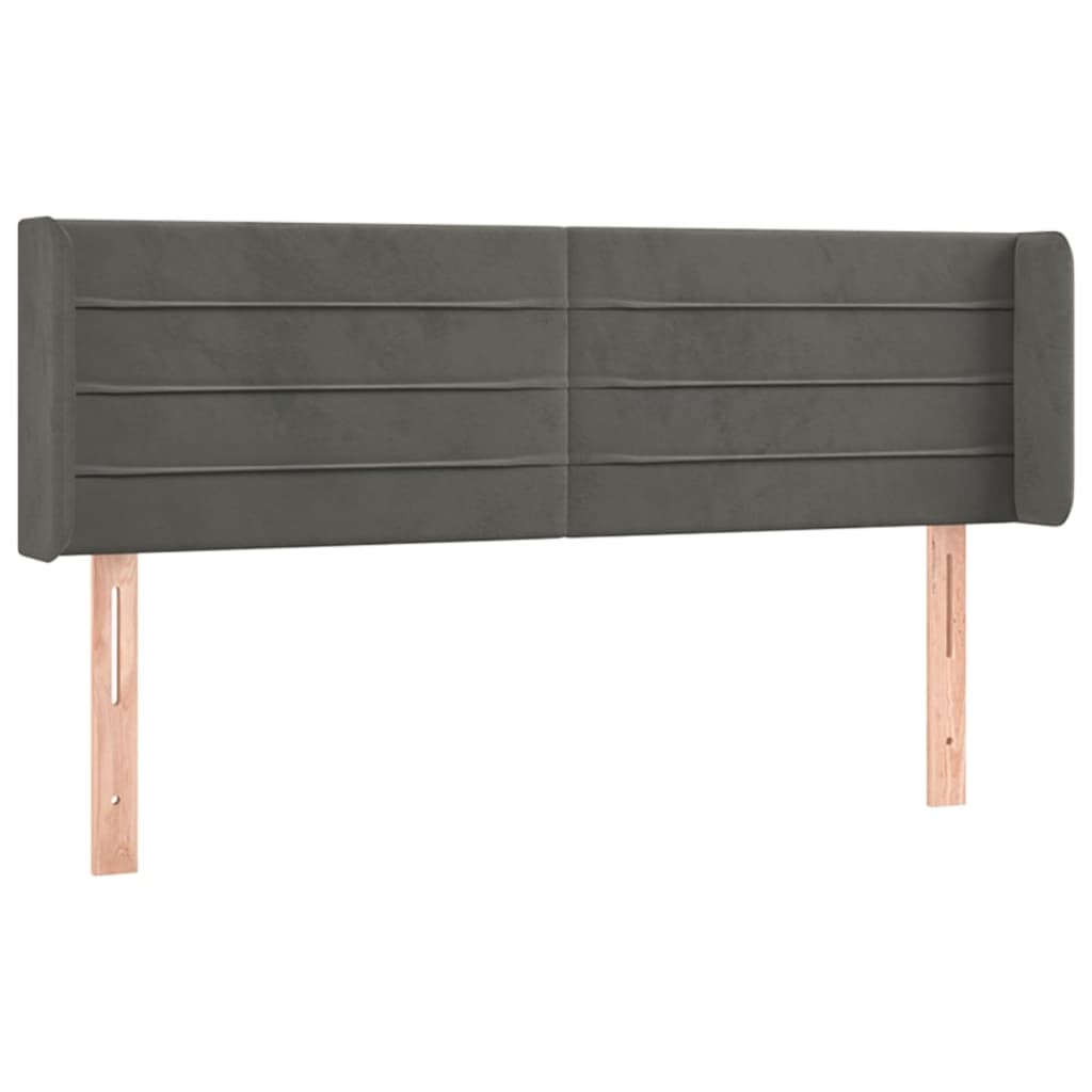 Vidaxl Zagłówek Do Łóżka Z Led, Ciemnoszary, 147X16X78/88 Cm, Aksamit