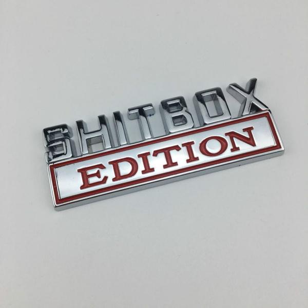 1 шт., новое издание SHITBOX, логотип, хромированная эмблема, значки, наклейка для автомобиля, наклейка