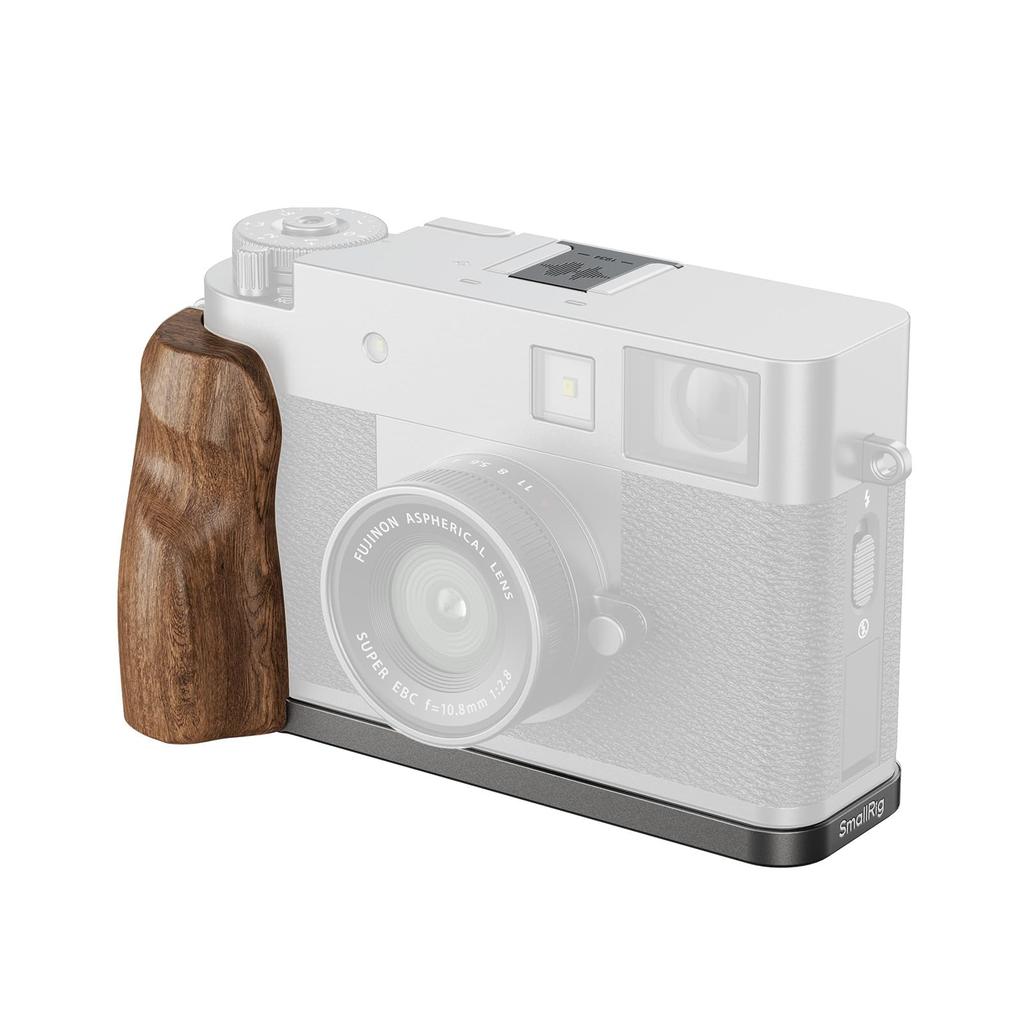 SmallRig X-Half Wooden L-Shaped Mount Plate, FUJIFILM X-Half L-Plate with Ergonomic Wooden Side Handle and Hot Shoe Cover (Charcoal Silver) - 5394