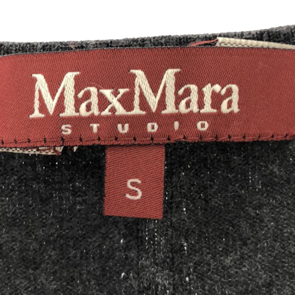 Max Mara Studio Смесь шелка Вязаное однотонное платье без рукавов S Серый Женский Б/У