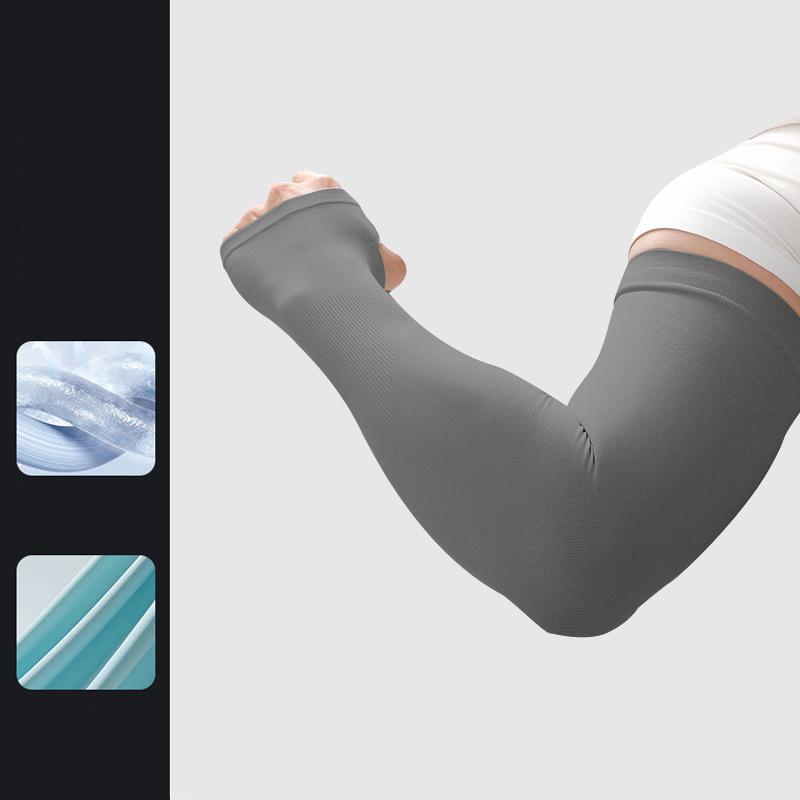 Рукава из ледяного шелка для женщин, летние, солнцезащитные, мужские, для рыбалки, велоспорта, дышащие, двухпальцевые, нескользящие, утепляющие рукава для вождения