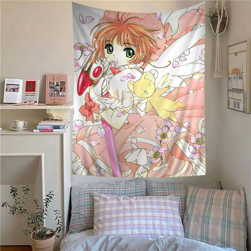Аниме Cardcaptor Sakura Аниме Гобелен Хиппи Цветочный Настенный Ковер Декор для общежития Настенный Домашний Декор