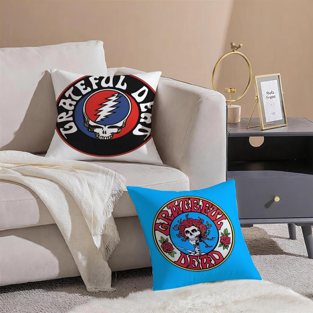 Band psychedelic GGrateful Dead Cushion Cover Throw Pillow Cover Hidden Button Durable Polyester Chair Cushion