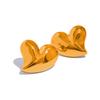 Yhpup Big Promotion 316l Stainless Steel Heart Fashion Stud Earrings 18K Gold Plated Metal Rust Proof Charm Jewelry Wholesale