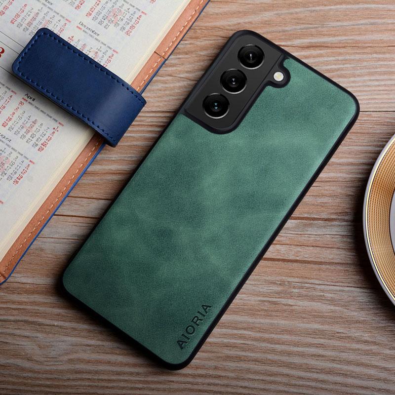 Кожаный чехол для Samsung Galaxy S22 S24 S21 Ultra Plus FE, простой шелковистый прочный чехол для Samsung S24, чехол Funda