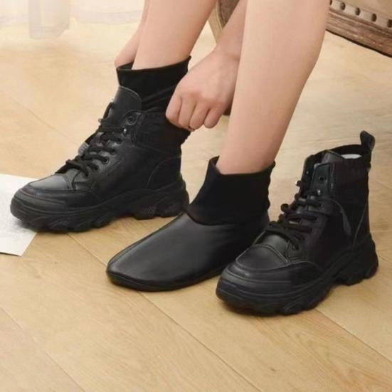 1 пара зимних носков с толстой плюшевой подкладкой, гладкая поверхность из искусственной кожи, водонепроницаемая, сохраняющая тепло, необрастающая, домашняя одежда, напольные или термоноски