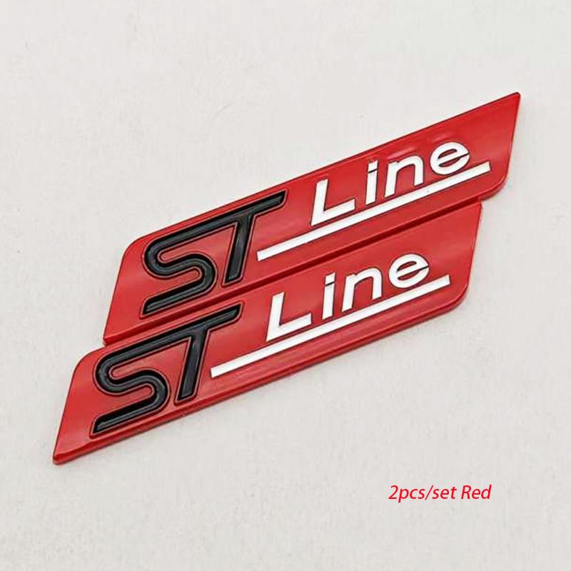 3D ABS Car Styling Logo ST Line Badge Rear Trunk Fender Side Emblem Sticker For Ford STLINE Focus Mondeo Fiesta Kuga Accessories