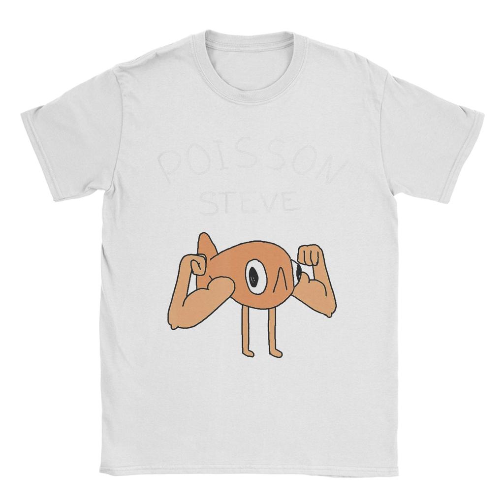 Fish Le Poisson Steve Meme Men T Shirt Casual Tee Shirt Short Sleeve Round Neck T-Shirts Pure Cotton Birthday Present Clothes