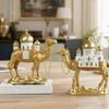 Gold Eid Mubarak Camel Statue Resin Camel Sculpture Light Luxury Ramadan Camel Figurine  Party